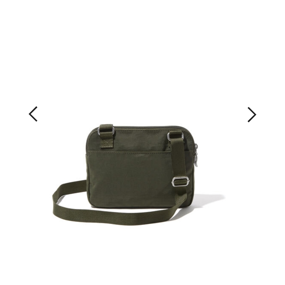 Baggallini Olive Nylon Crossbody Messenger Bag - Picture 6 of 6